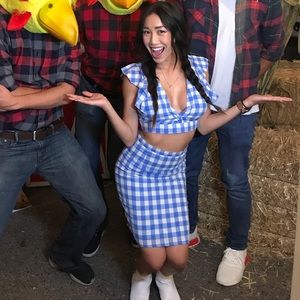 Gingnam Blue Plaid Set